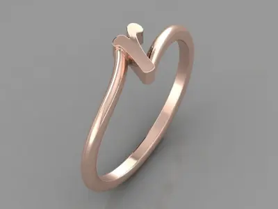 Alphabet Ring R 3D print model purchase