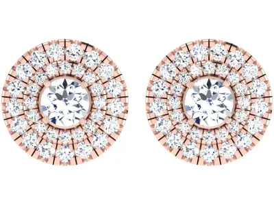 Solitaire Women Stud Earring 3dm STL OBJ FBX Render Details 3D print model