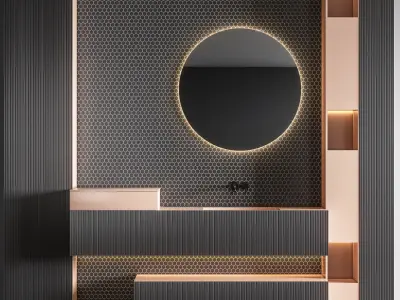 bath set 1 modern bathroom design 3D model