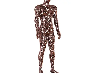 Men metal figurine 3D model