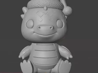the Christmas Dragon 3D print model