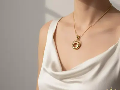 Modern Gold Secret-Lock Pendant 3D print model