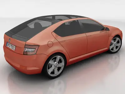 Skoda Vision D Low-poly 3D model