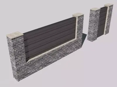 Modern fence 3D model Free 3D model