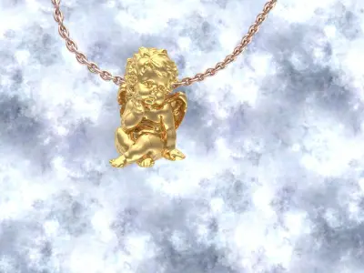 Baby Angel necklace 3D print model