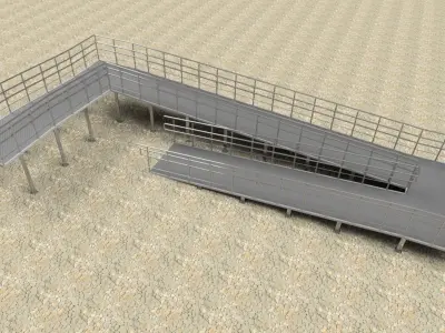 Ramp with railing 3D model