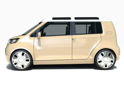 Yellow Mini Car 3D model