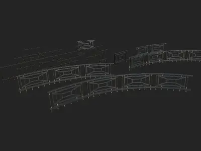 Handrail Kit Low-poly 3D model