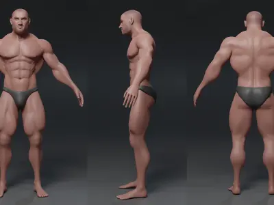 Human Body - Muscular Male - Unreal Engine Low-poly 3D model