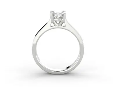 D-1709 diamond solitaire engagement ring 3D print model