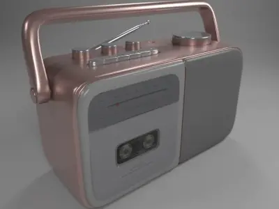 3D Rose Gold Radio vintage 3D model