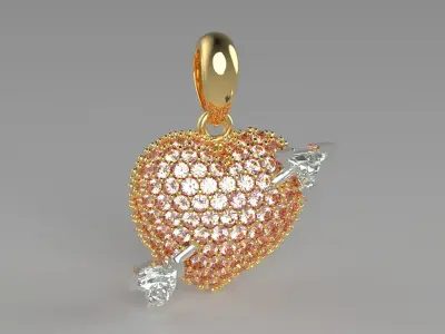 Heart with arrow Pendant  3D print model