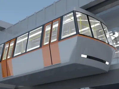 Elevated train station concept 3D model
