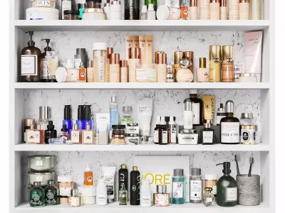 Large set of cosmetics for the bathroom or beauty salon 500 3D model