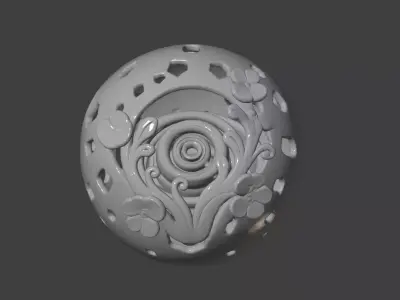 Exquisite Hollow Floral Sphere Decorative Ornament  3D print model