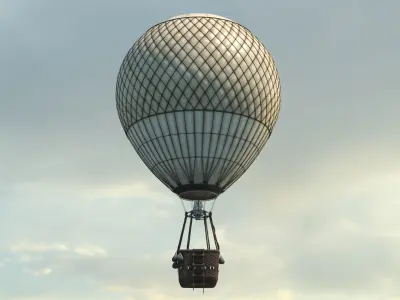 Hot Air Balloon Low-poly 3D model