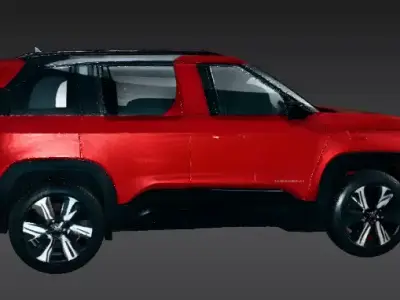 Tata Sierra 2025 3D Toy Model  SUV Car 3D Mode Red Luxury  Low-poly 3D model