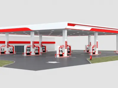 gas station 3D model