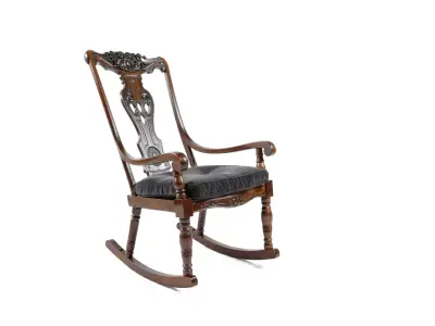 Elegant Oak Rocking Chair model pack Low-poly 3D model