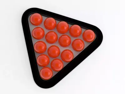 Snooker triangle red balls 3D model