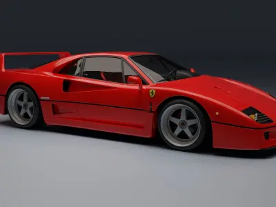 Ferrari F40 Low-poly 3D model