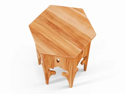Moroccan Hexagon Side Table 3D model