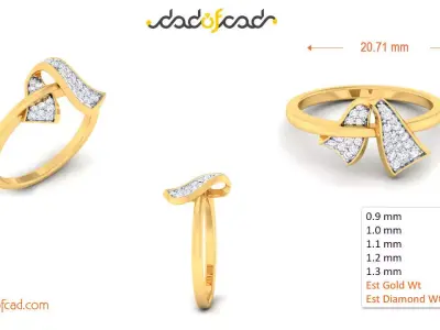 Yellow Gold Rings for Women Buy Online 3D print model