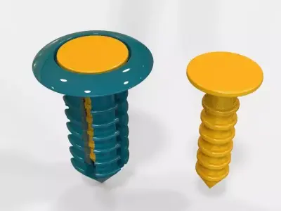 Push Retainer Blind Rivet Flat Head Version 3D print model