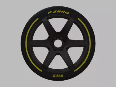 Miniature Enkei Cyclone Rim and Tire - 3D Print - No Textures 3D print model