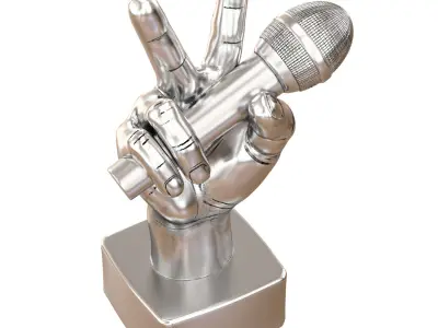 Figurine hand with microphone 3D model