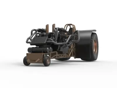 Twin-engined pulling tractor Scale 1 to 25 3D print model