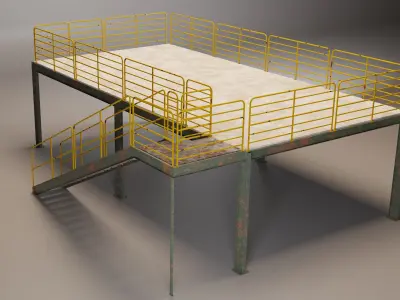 Steel Structural Mezzanine 3D model