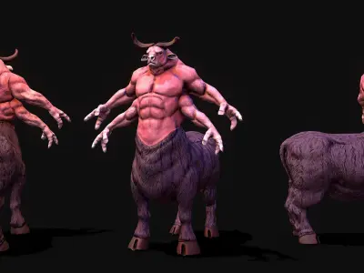 Warrior Bull Low-poly 3D model