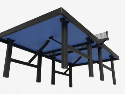 Indoor Table Tennis Table ITTF 3D model