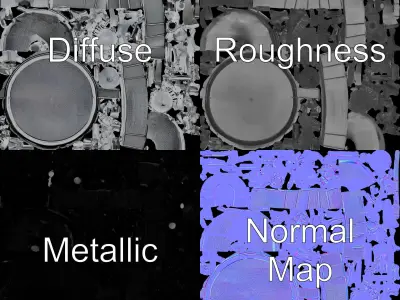 Industrial Ventilation Fan Model Pack Low-poly 3D model