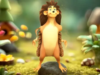 Charming Hedgehog Character model pack Low-poly 3D model