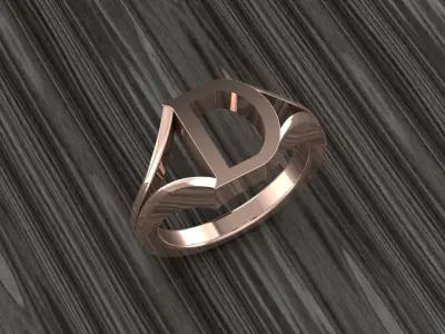 Jewelry Alphabet Ring  D 3D print model