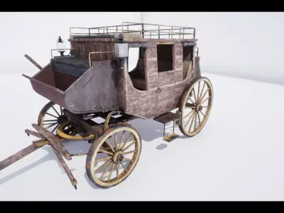 The Carriage 2  Low-poly 3D model