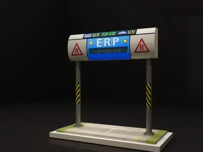 Singapore Electric Road Pricing gantry 3D model