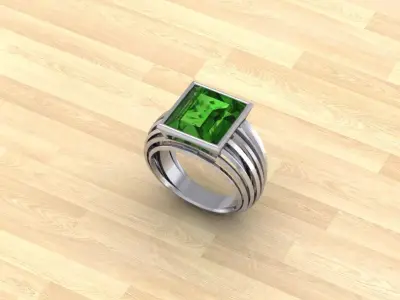 Tourmaline Ring 3D print model