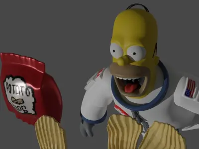 HOMER SIMPSON ASTRONAUT 3D print model