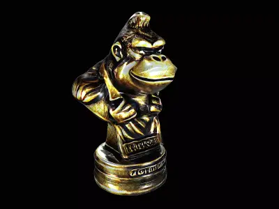 donkey kong bronze statue 3D model
