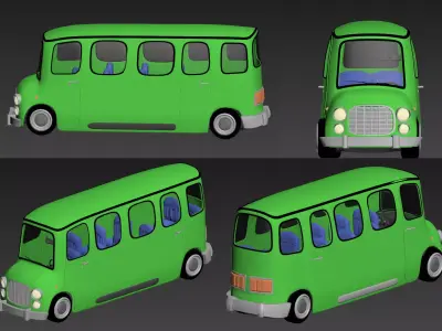 van model pixar stile Low-poly 3D model