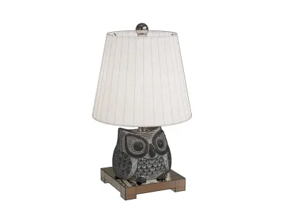 Owl Ceramic Mini Led Table Lamp 3D model