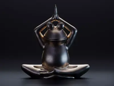Funny frog yoga 3D print model