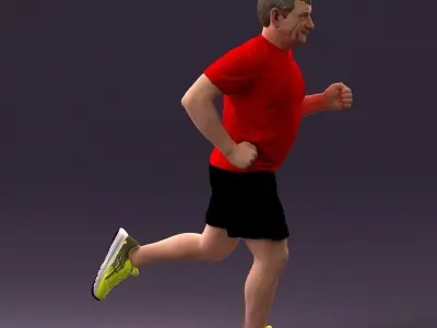 000999 man runner in yellow shoes 3D model