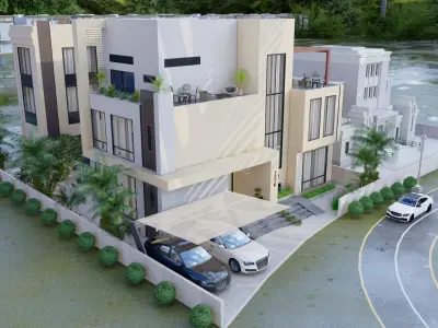 Modern Villa Project A1 3D Model  Plans Renders 3D model