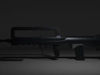 French FAMAS G1 Assault Rifle  Low-poly 3D model