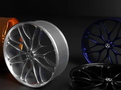 Aluminium car wheel rim 3D model