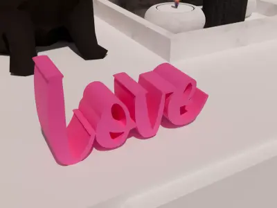 Customized Romantic Flow Love  02  3D print model